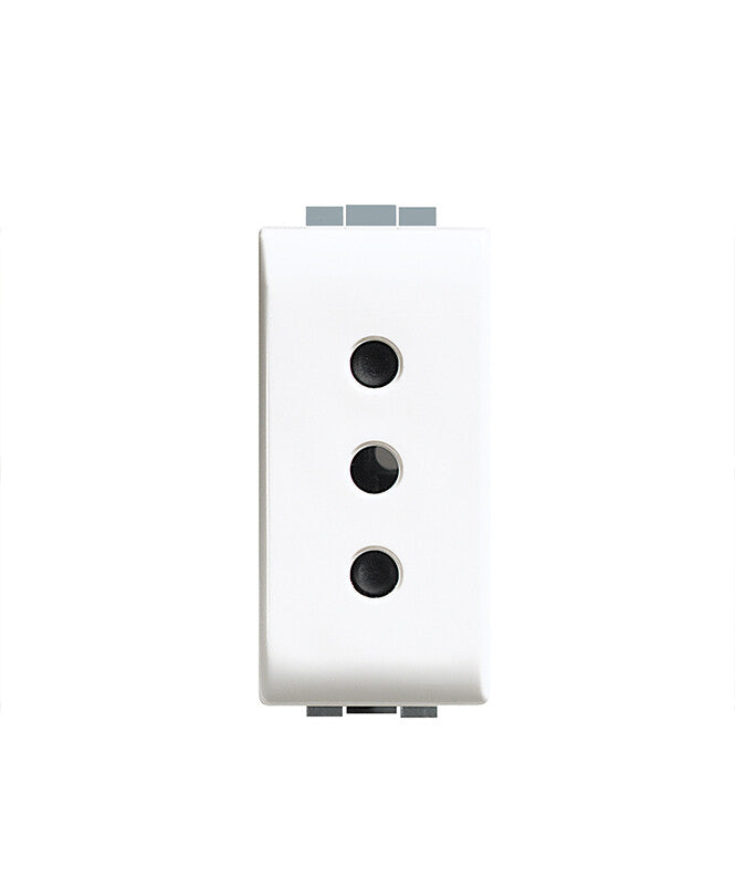 C4113 BASE ITALIANA 1 MODULO 2P+T 16A/250V BLANCO LUNA