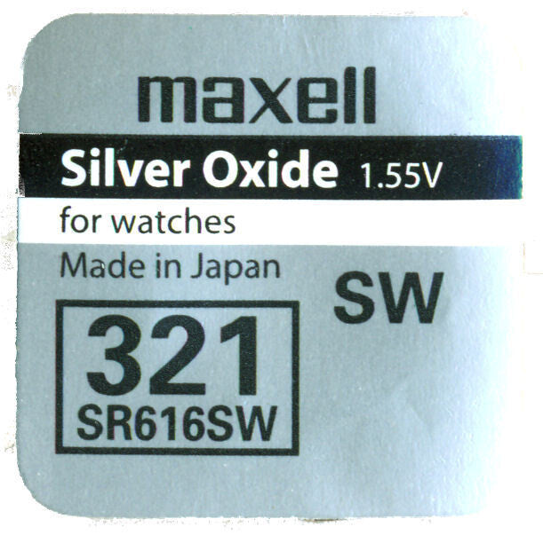 321 PILA MAXELL BOTON OXIDO DE PLATA RELOJ SR616SW