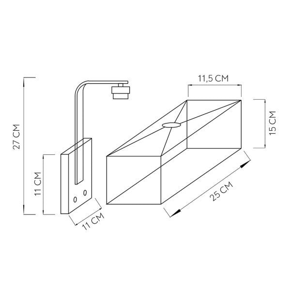 Aplique 1xe27 Y Puerto Usb Agatha Cuero/Pant.beis 27x25x15cm Con Interruptor