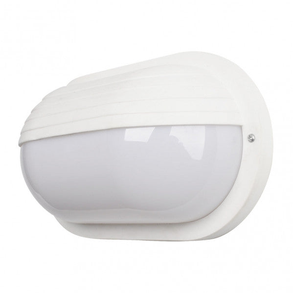 Aplique Ext.oval Canopus Grande1xe27 Policar.blanco 10x26x15 Cm Ip44