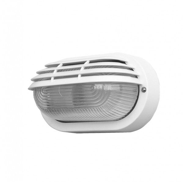 Aplique Ext.oval Canopus Peq.1xe27 Policarb.blanco 10x20,5x11,5 Cm Ip44