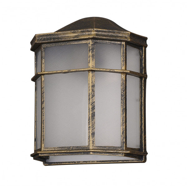Aplique Exterior Aluminio Bellatrix 1xe27 Neg/oro 25x11x19,5 Cm Ip44