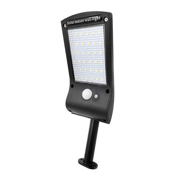 Aplique Solar 6500k Kira Negro 400 Lm Ip65 5x8x24 Cm C/sensor Movimiento Crepuscular