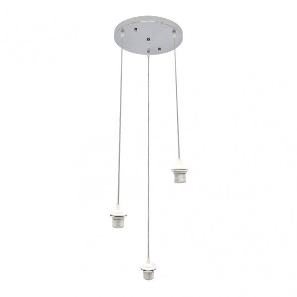 Armazon Plafon Nia 3xe27 Cromo Regx30x30cm