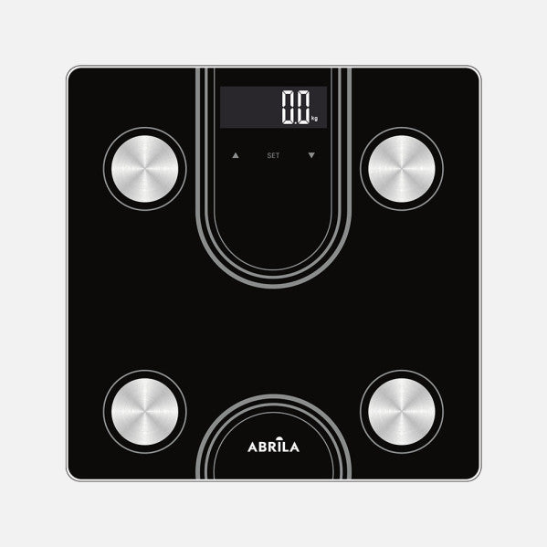 Bascula Bath Jacy Cap.180kg Black Glass Temp5mm Imc Display Memoria10perfiles 2,3x28x28cm