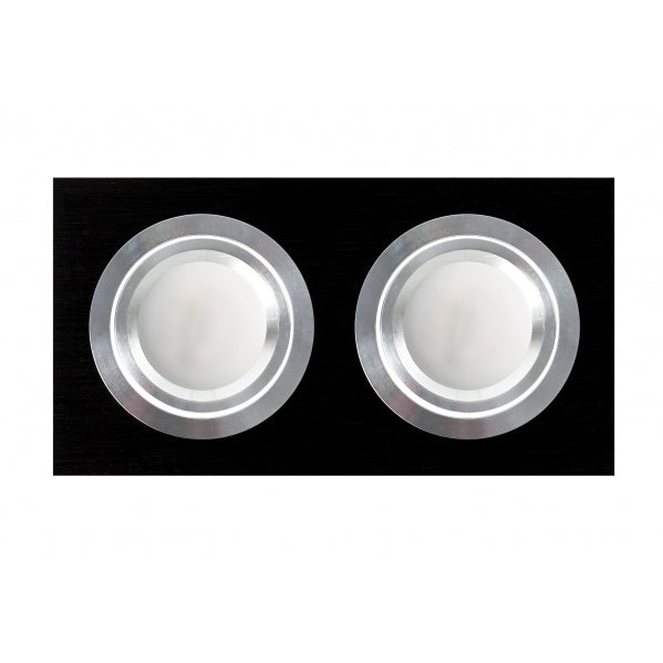Batten light Spotlight Bed Black/chrome 2xgu10 Included 12w 4000k 1200lm 17,5x9x2 Androide