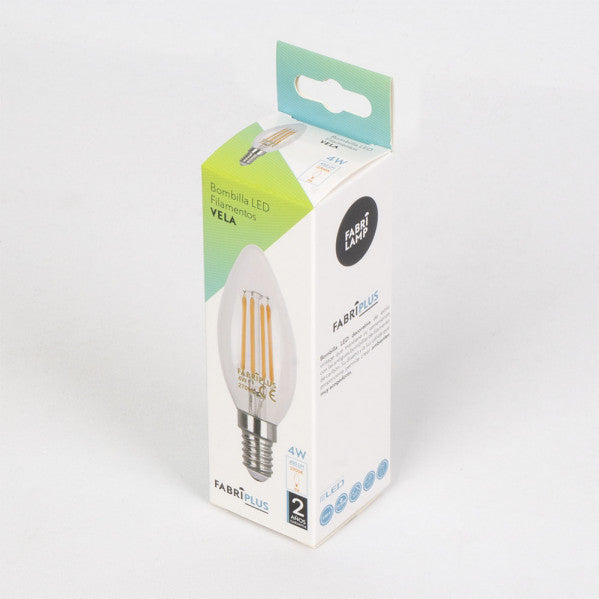 Bombilla Filamento Vela 10x3,5d 4w 450lm E14 Clara 2700k