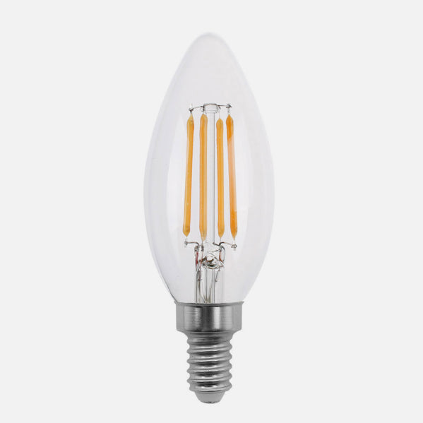 Bombilla Filamento Vela Clara 4w Regulable E14 10x3,5d 400lm 2700k
