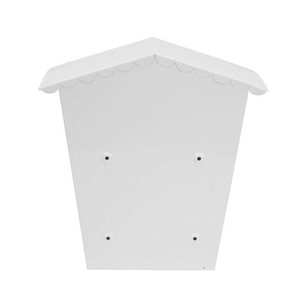 Buzon De Correo Frida Acero Galvanizado Blanco 36x32x10 Cm Tejado Antilluvia, Ventana Visualizacion