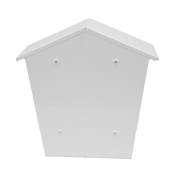 Buzon De Correo Olena Acero Galvanizado Blanco 37x36x13,5 Cm Tejado Antilluvia, Cerradura Cilindrica