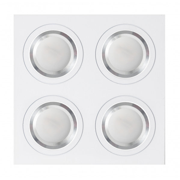Ceiling light Spotlight Bed White/chrome 4xgu10 Included 24w 4000k 2400lm 17,5x17,5x2 Androide
