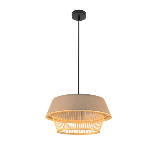 Colgante Bambu Yovani Negro/natural 1xe27 Regx46x46cm