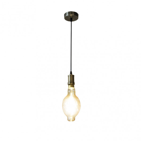 Colgante Dante 1xe27 Cuero/ambar Bombilla Incluida 8w 3000k 640lm Regx12x12 Cm