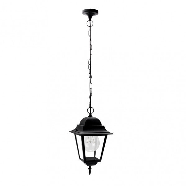 Colgante Exterior Aluminio Spica 1xe27 Negro Ip44 Regx21,5x21,5 Cm