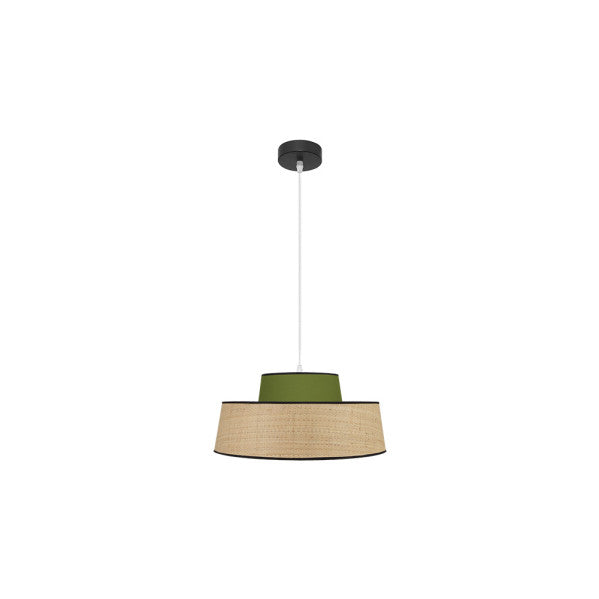 Colgante Jia 1xe27 Natural/verde Regx40x40 cm