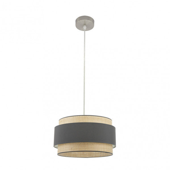 Colgante Kandy 1xe27 Natural/gris Regx40x40 Cm