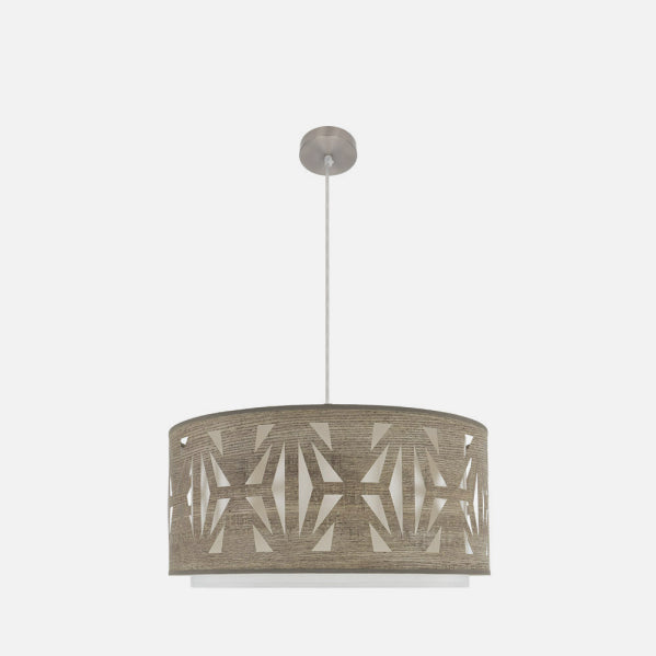 Colgante Katerina 3xe27 Niquel/madera Gris Regx60x60 cm