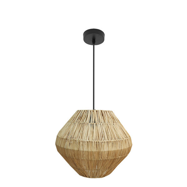 Colgante Nael 1xe27 Negro/natural Regx37x37cm Vegetal Marino