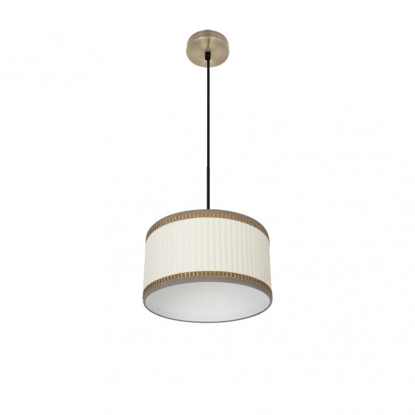 Colgante Soprano 1xe27 Cuero/beis Regx30x30 Cm