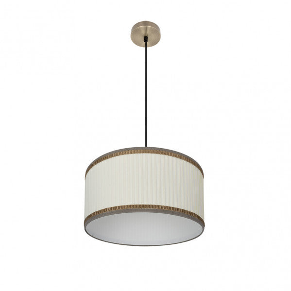 Colgante Soprano 1xe27 Cuero/beis Regx40x40 Cm