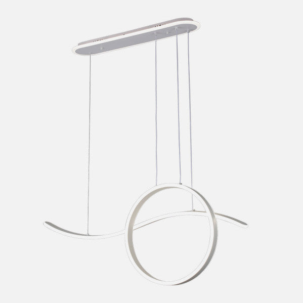 Colgante Style Blanco 205w 3000-4000-6000k 17940lm C/luz Ambiente Remoto Y Reg.intensidadad Regx100x15cm