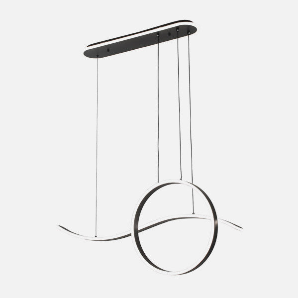 Colgante Style Negro 205w 3000-4000-6000k 17940lm C/luz Ambiente Remoto Y Reg.intensidad Regx100x15cm