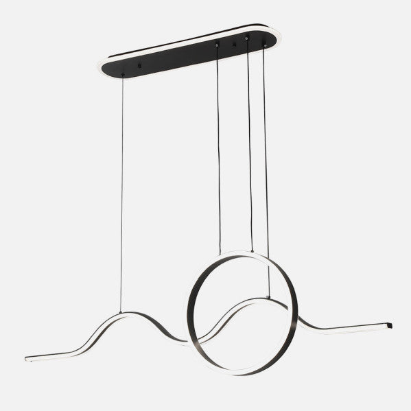 Colgante Year Negro 177w 3000-4000-6000k 15756lm C/luz Ambiente Remoto Y Reg.intensidad Regx120x15cm