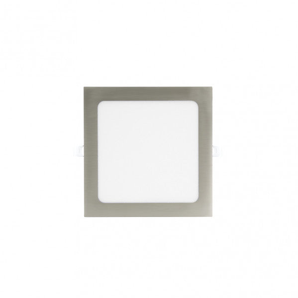 Downlight Basalto 12w 6500k Niquel Cuadrado 1080lm 2,5x17x17 Cm Corte 15,5x15,5 Cm