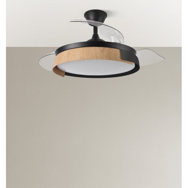 Fan DC Provenza 72w 7200lm Black/Beech 3 Pull-out Blades 36/51x50/107d.3 Colours, Remote, Timer, Memory