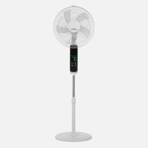 Floor Fan Rodium White 3 speeds 45w Regx43x40cm Oscillating 5 blades, touch control w/ remote and timer