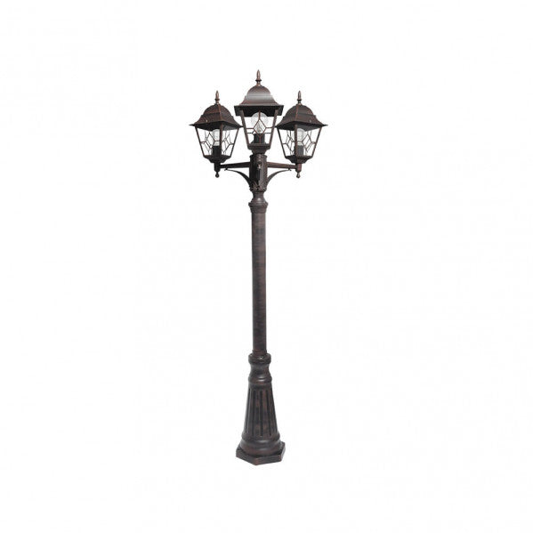 Farola Exterior Aluminio Bootes 3xe27 Marron Ip44 228x62x62 Cm