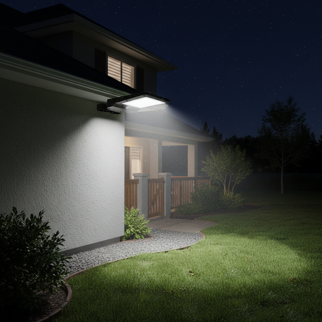 Farola Solar LED 8W 6500K Sensor Crepuscular y Movimiento IP65 Ornes GSC