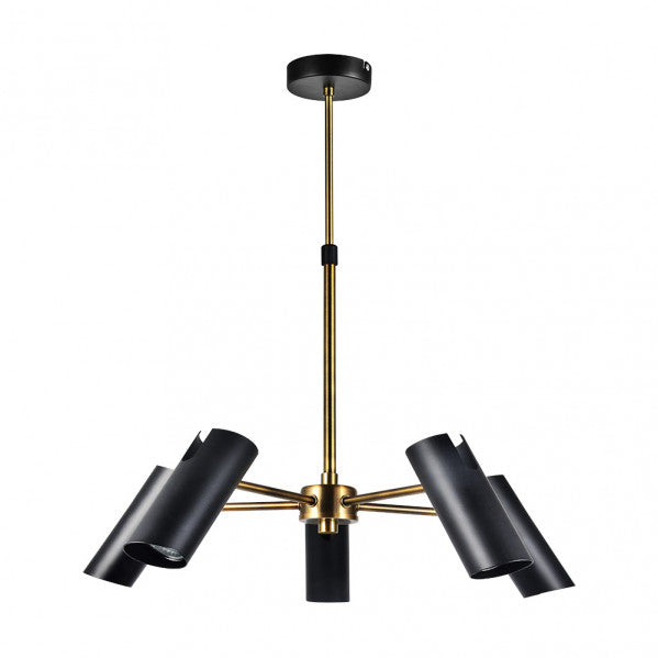 Lampara Marrakech 5xgu10 Negro/cuero Regx58x58 Cm Orientable