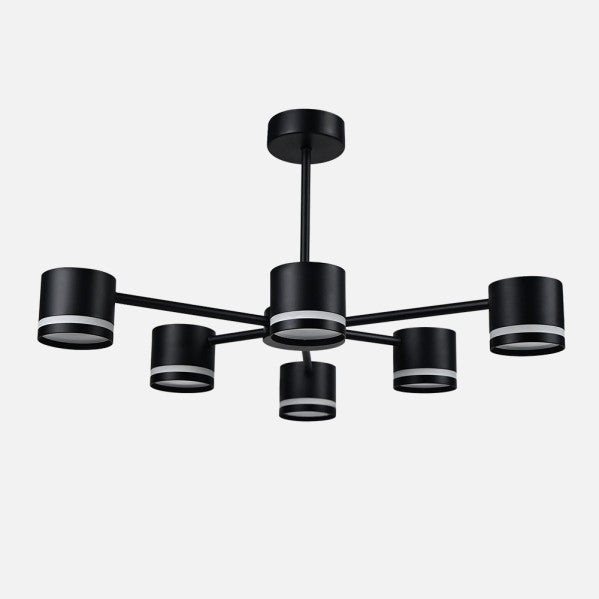 Lampara Ortiga 6 X Gx53 Negra 54w 4800lm Bombillas Incluidas 30x59x56cm