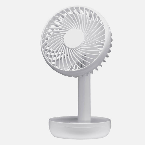 Miniventilador Inalambrico Sobremesa Lemosin Blanco 5w 3velocidades Recargable Alimen.usb Orientable 5asp 17x11x9cm Motor Dc