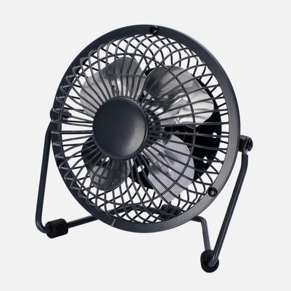Mini Metal Table Fan Bulerias 2,5w 5v Black 14,8x14,2x7,6 Cm Adjustable Powered via USB Port