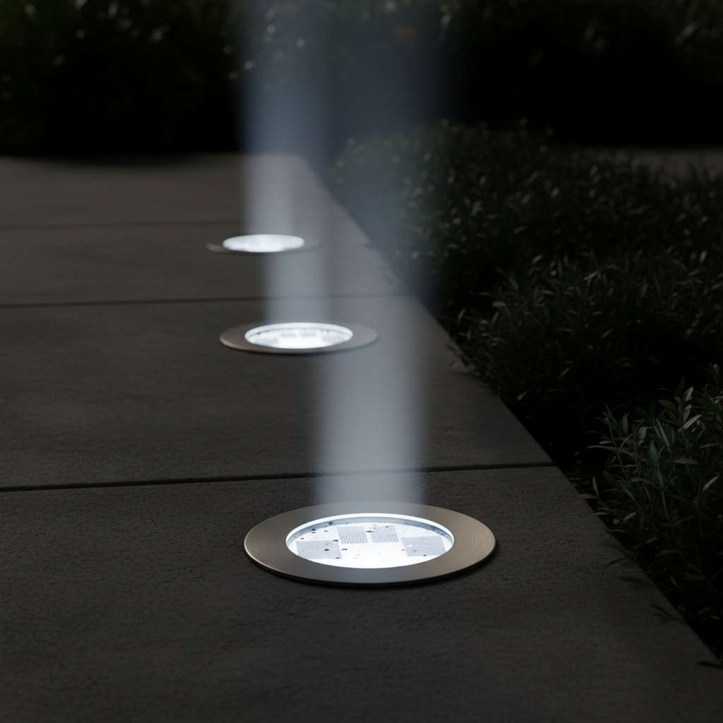 Pack 3 Focos Solares Empotrables de Suelo Inox Luz Fría Galix