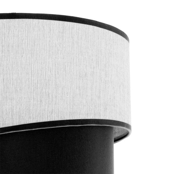 Pantalla Colgante/sobrem Alto Hara E27 Blanca/negra 30dx25dx20h