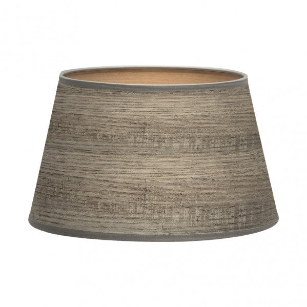 Pantalla Salma E27 Madera Gris 45dx35dx30h Conica Abierta
