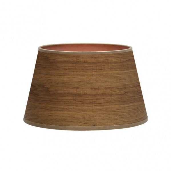 Pantalla Salma E27 Madera Oscura 40dx30dx25h Conica Abierta