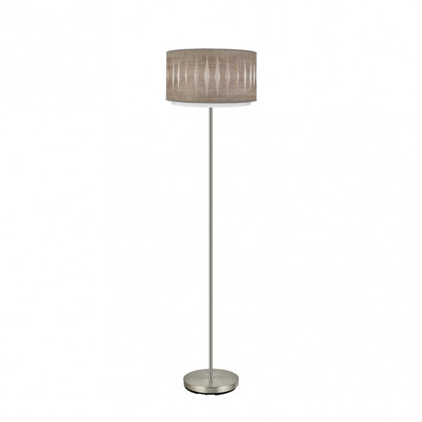 Pie Salon Alexandra 1xe27 Niquel/madera Gris 162x40x40 Cm