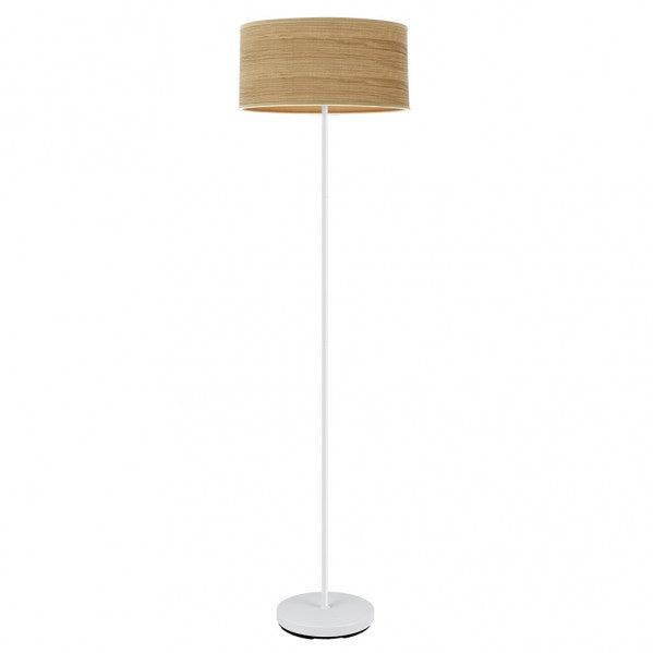 Pie Salon Jerte 1xe27 Blanco/madera Clara 165x40x40 Cm