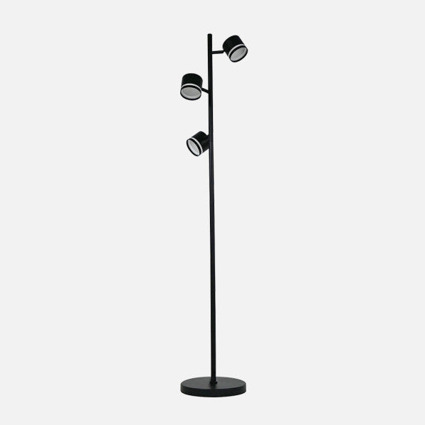 Pie Salon Ortiga 3 X Gx53 Negro 27w 2400lm Orientable Bombillas Incluidas 142x25x25cm