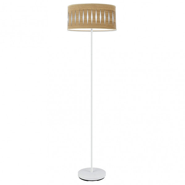 Pie Salon Piron 1xe27 Blanco/madera Clara 165x40x40 Cm