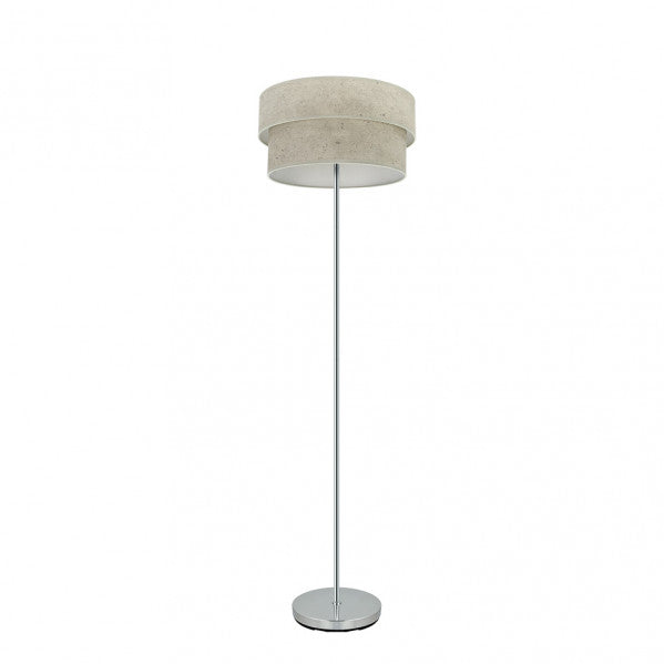 Pie Salon Doble Smile 1xe27 Cromo/cemento Gris 162x40x40 Cm
