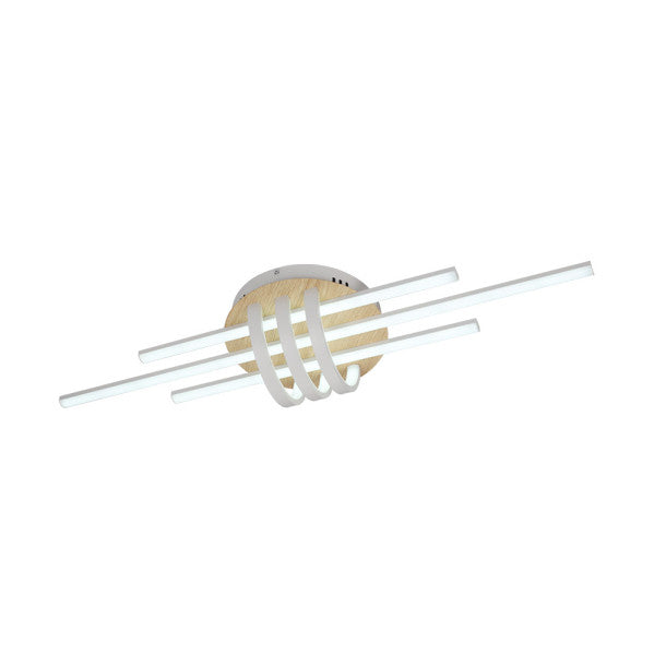Plafon Kirova 64w 3000-4000-6500k Blanco/haya 7040lm C/remoto,memoria Y Reg.intensidad 13,5x85,5x23,5cm