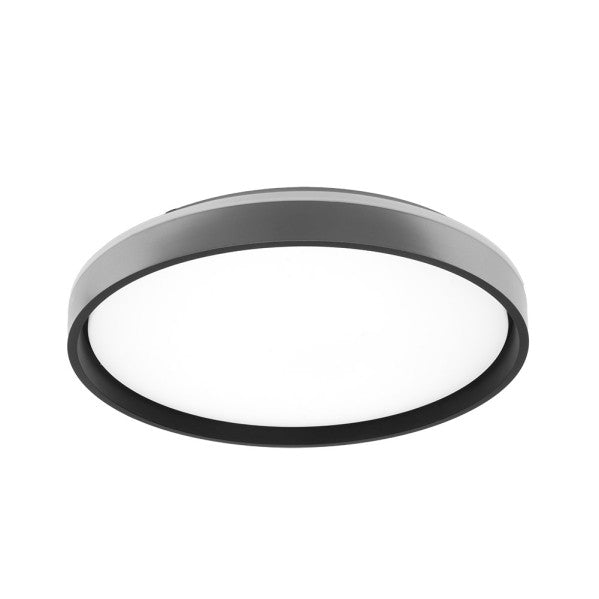 Plafon Morgan 60w 3000-4200-6500k Plata/negro 7,5x50x50cm 5400lm C/remoto y Reg.intensidad