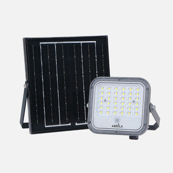 Proyector Solar Ferrol 50w 6500k Gris 890lm Ip65 Cable 2m C/mando (14x15x4)(21x20x1,7)cm