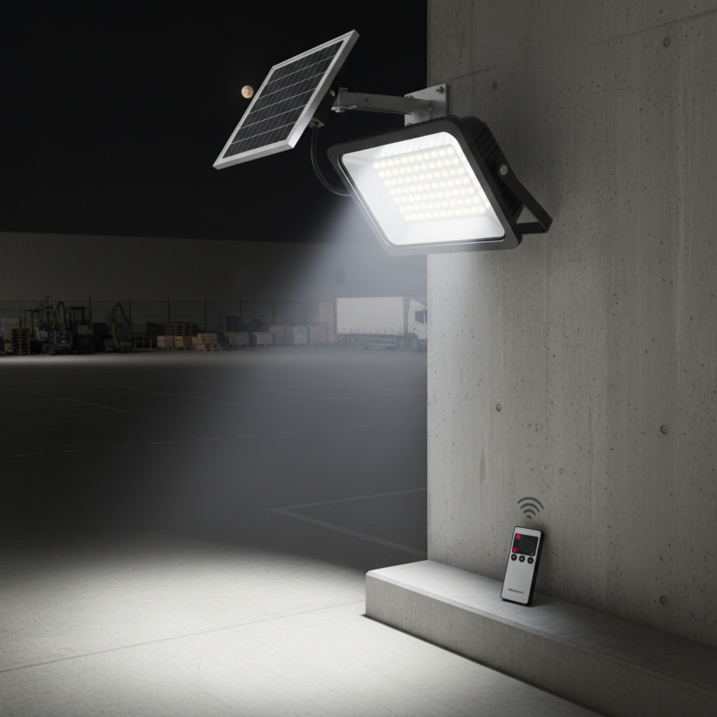 Proyector LED Solar Miloha 150W 6500K Panel 15W IP65 Mando Temporizador GSC