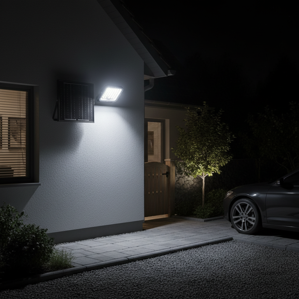 Proyector Solar LED 8W 6500K IP65 Sensor Movimiento y Crepuscular Mando Pamol GSC | Suministros Figmar